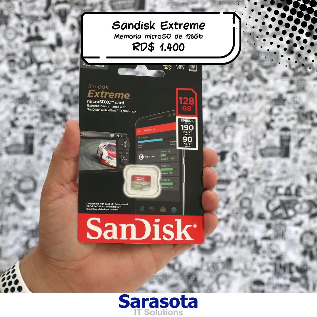 accesorios para electronica - MicroSD 128Gb SanDisk Extreme (190 MB/s)
