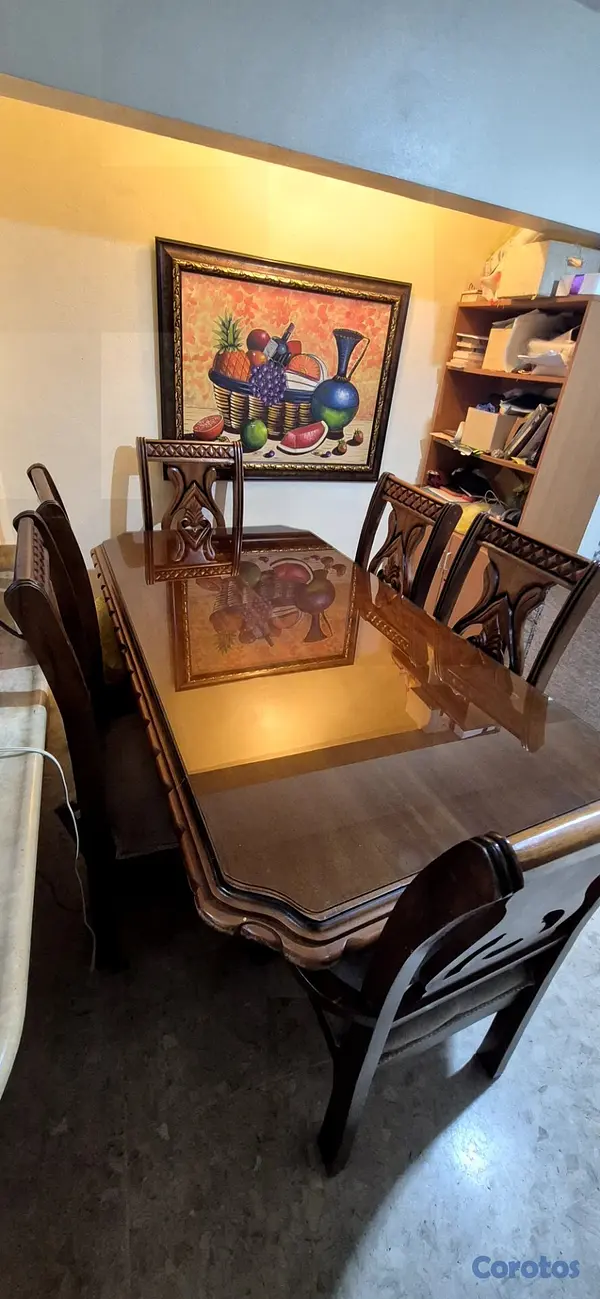 muebles y colchones - Comedor de caoba de 6 sillas 4