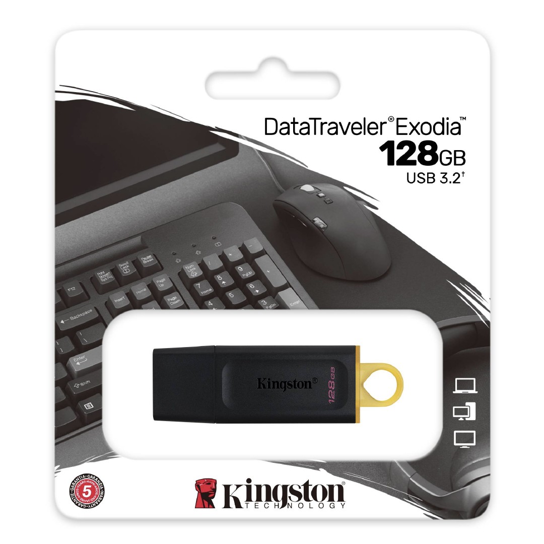 computadoras y laptops - Memoria Usb 3.2 128gb Data Traveler Exodia Generacion 1 Kingston