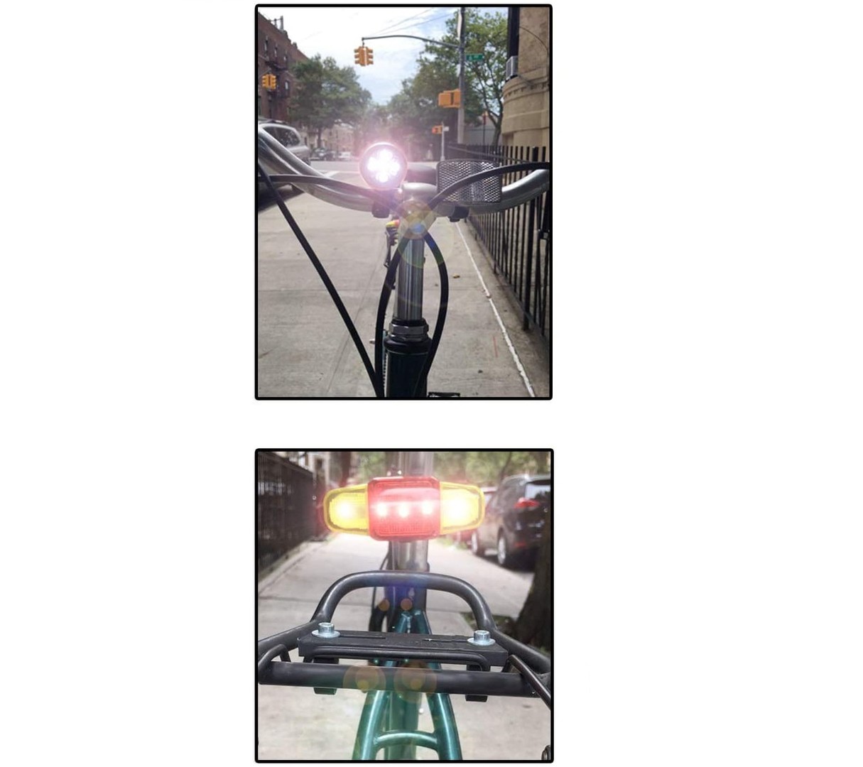 Luces delantera y trasera con direccionales para bicicleta  1