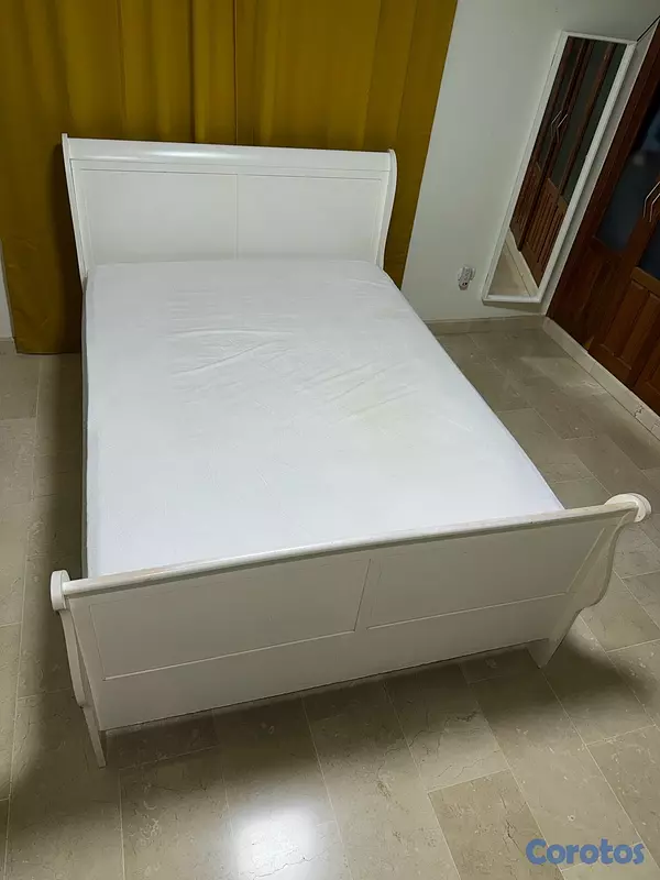 muebles y colchones - Cama Queen matrimonial (armazón de Pino + colchon/base Sealy postopédico) 5