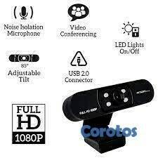 computadoras y laptops - CAMARA WEB ARGOM CAM50 - LUZ LED, FULL HD, 1080P MICRÓFONO INTEGRADO CON REDUCCI