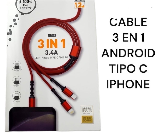 celulares y tabletas - cables 3 en 1