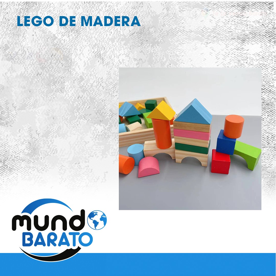 juguetes - 42 PIEZAS DE ROMPECABEZAS DE MADERA BLOQUES DE CONSTRUCCION LEGOS JUEGO 1