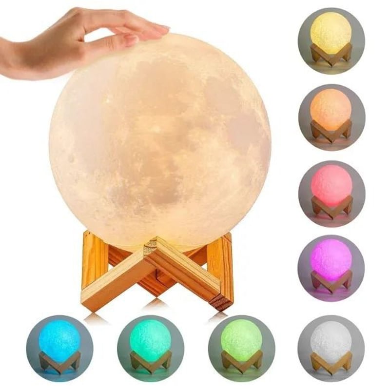 decoración y accesorios - Lámpara lunar con humidificador de oleres y multi color 