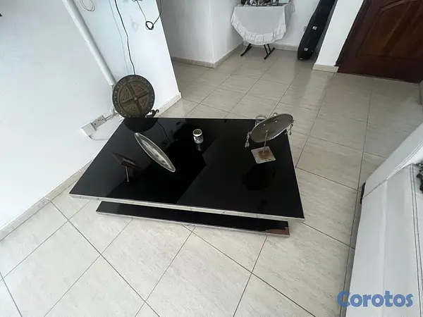 muebles y colchones - Mesa de Centro Negra Moderna 2