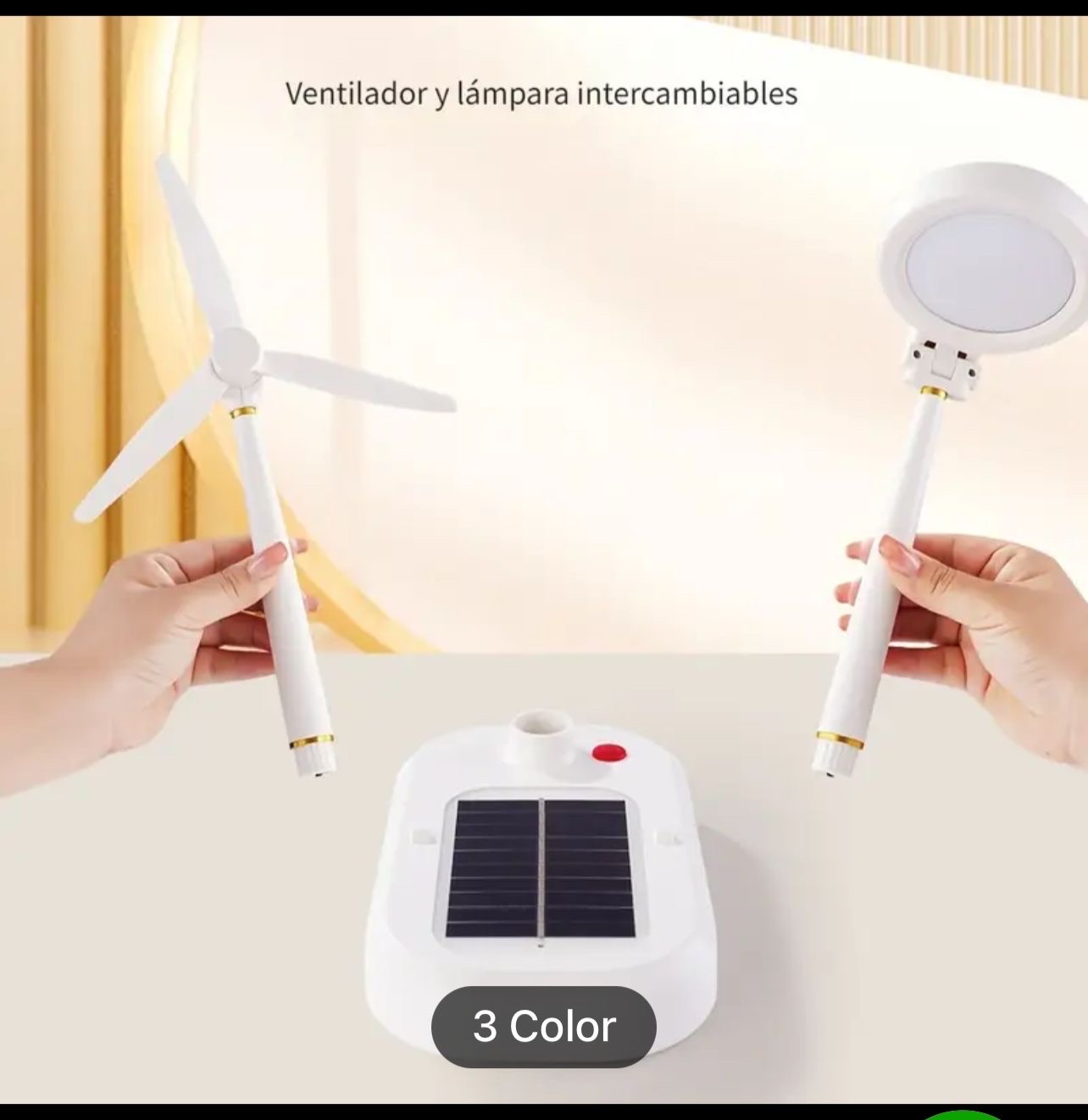 otros electronicos - Lámpara y ventilador portátil solar y recargable  4