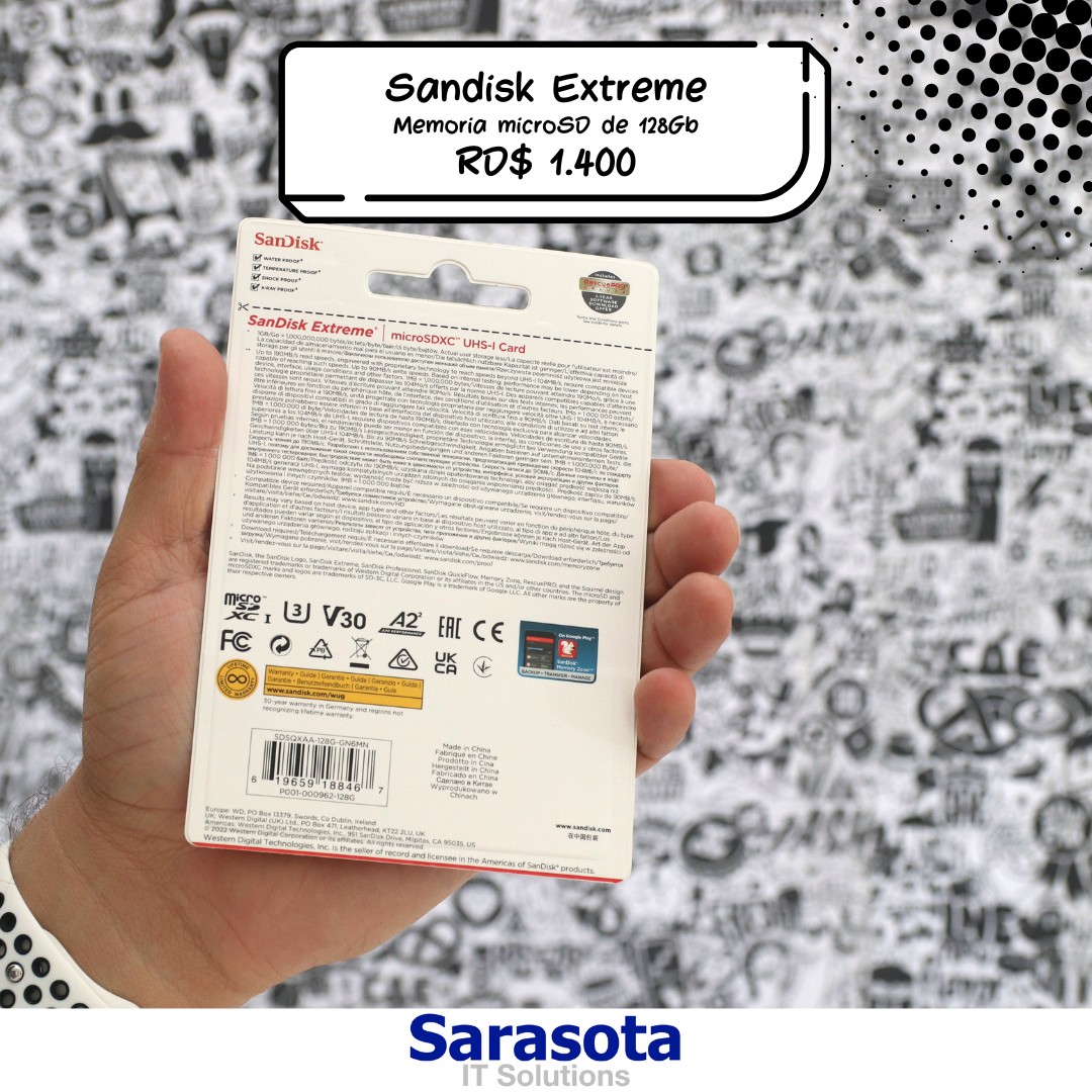 accesorios para electronica - MicroSD 128Gb SanDisk Extreme (190 MB/s)
 1