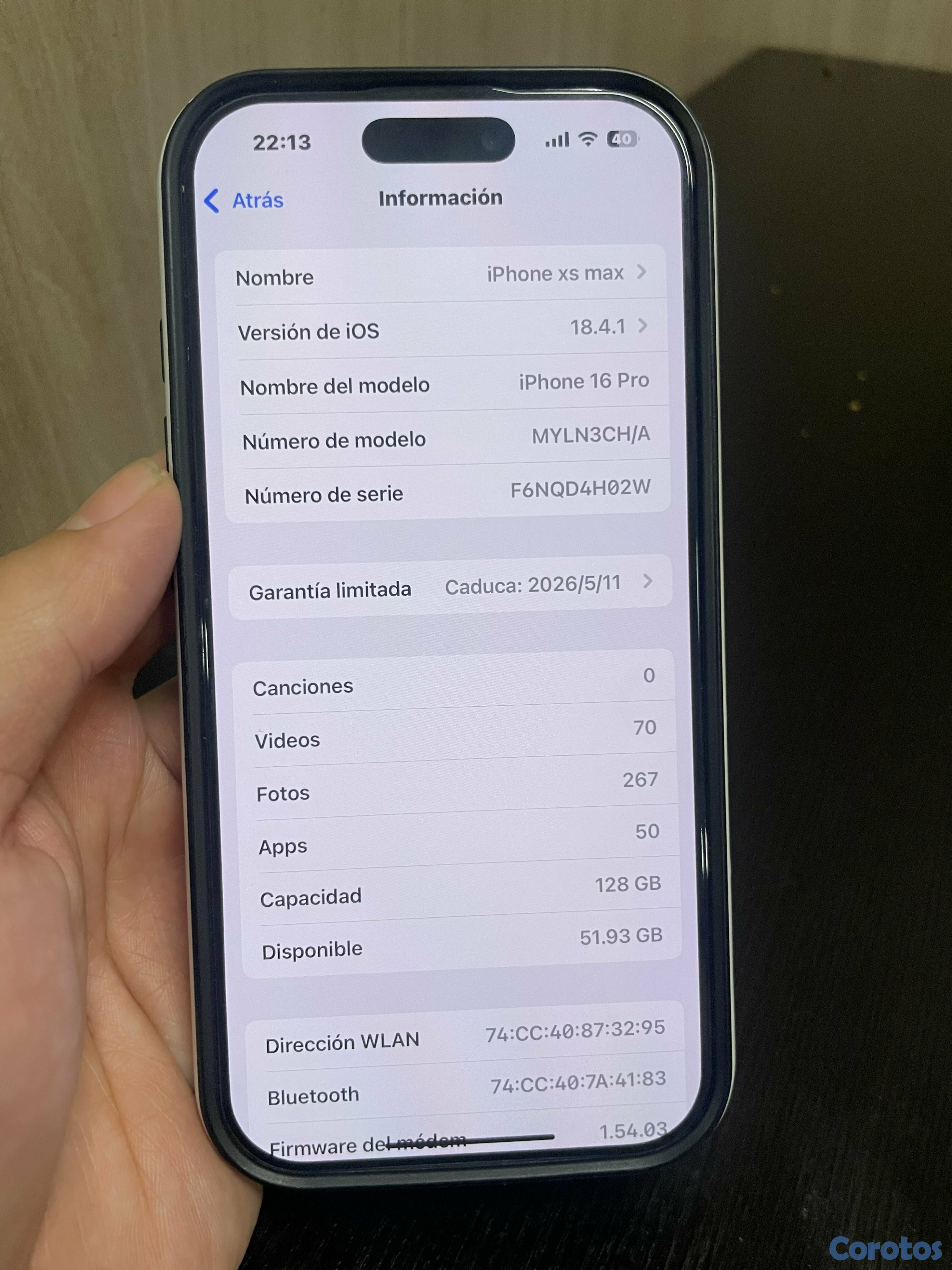 celulares y tabletas - iphone 16pro 128GB 5