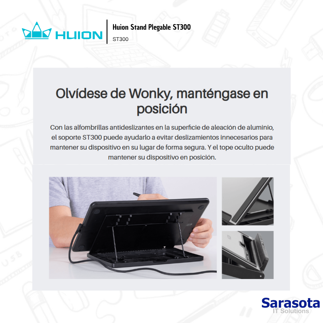 accesorios para electronica - Huion Stand Plegable Ajustable ST300 para tabletas 2