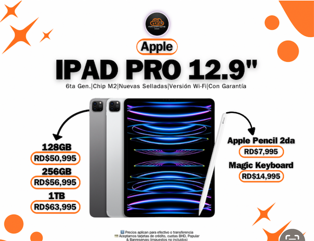celulares y tabletas - iPa Pro 12.9” M2 6ta Generacion 128GB 256GB 512GB & 1TB  0