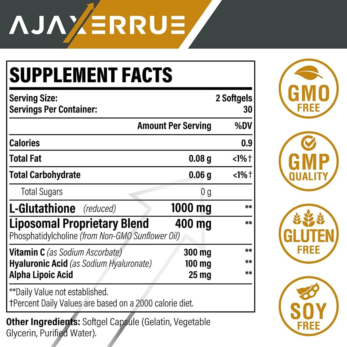 Salud y Equipamiento Médico - Glutation 60 Capsulas Ajaxerrue - - Unidad A $4448 2