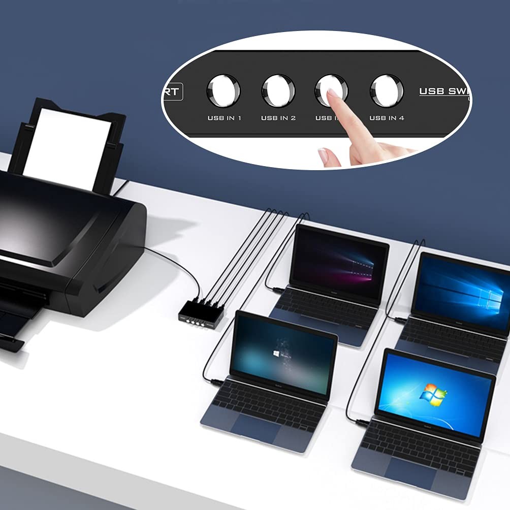 accesorios para electronica - Interruptor selector 4 puertos USB 2.0 - Switch USB 2