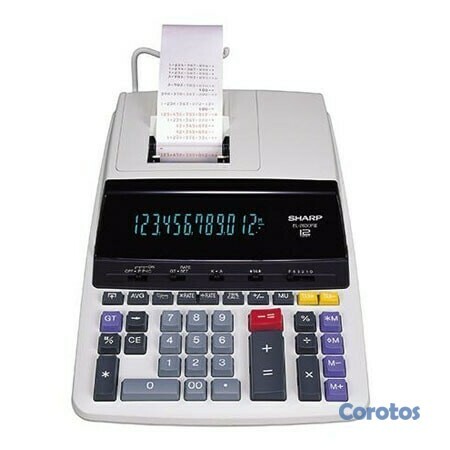 impresoras y scanners - CALCULADORA SHARP EL 2630 PIII, PANTALLA 12 DIGITOS,PAPEL,SUMADORA 1
