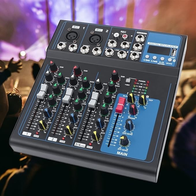 camaras y audio - MEZCLADOR DE SONIDO MIXER 4 CANALES SQ-04 4