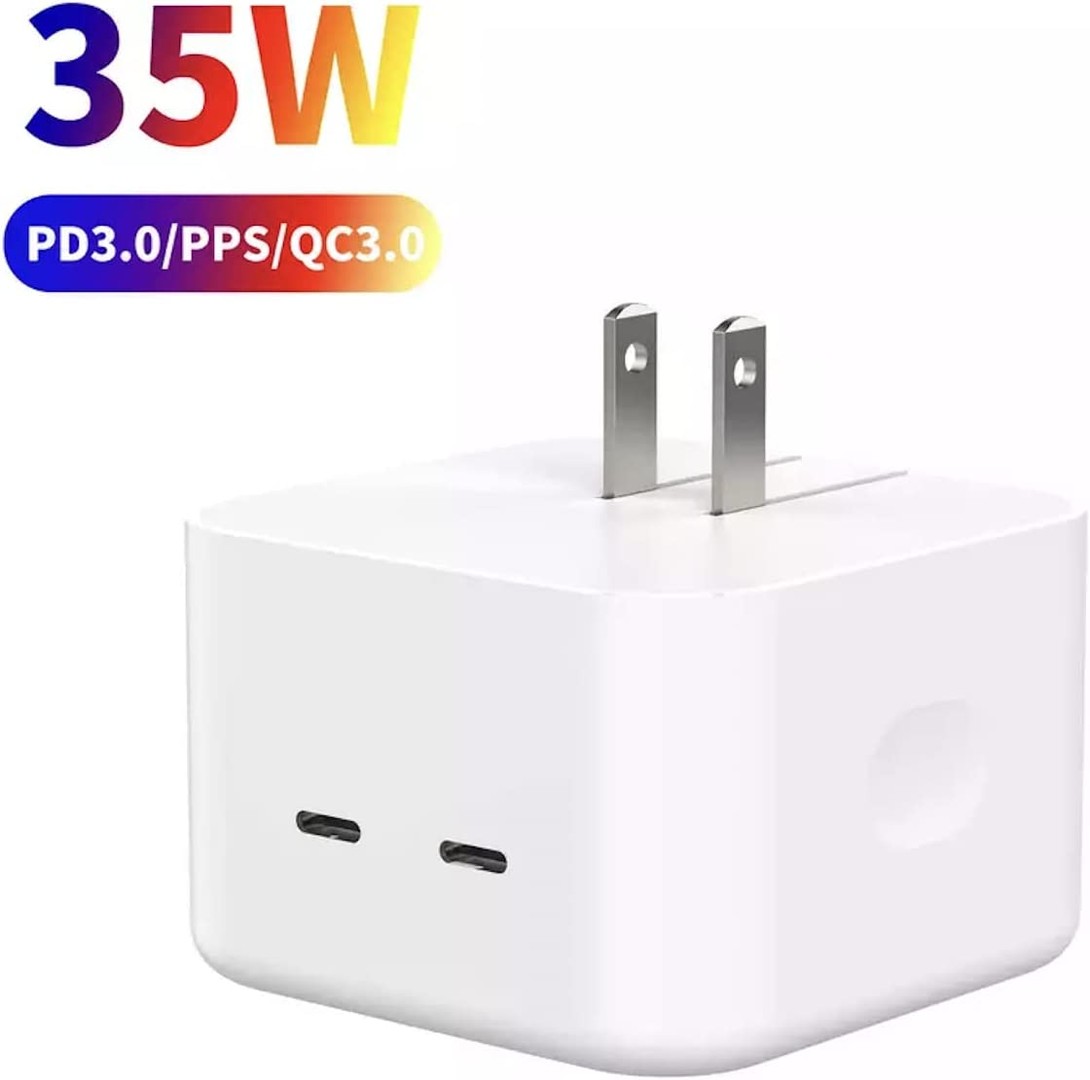 accesorios para electronica - Adaptador de corriente compacto con puerto USB-C doble de 35 W 6