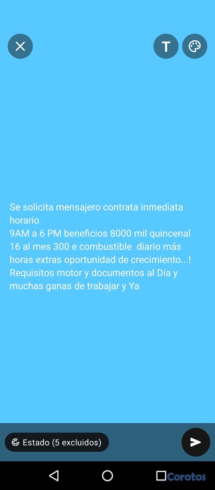 empleos disponibles - Se solicita Mesajero 