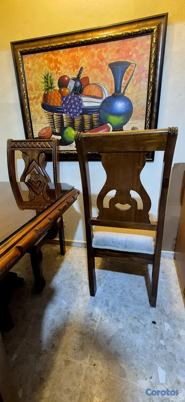 muebles y colchones - Comedor de caoba de 6 sillas 3