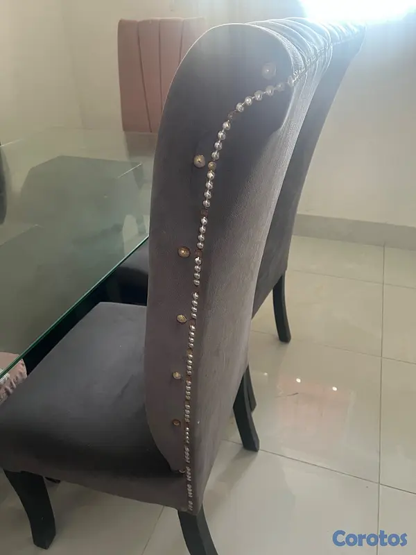 muebles y colchones - Juego de comedor de 6 sillas y vídeo templado  3