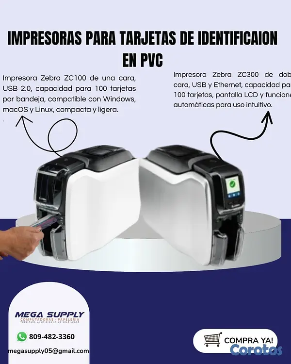 impresoras y scanners - IMPRESORAS DE CARNET, TARJETAS ,  EN PVC ZEBRA 
