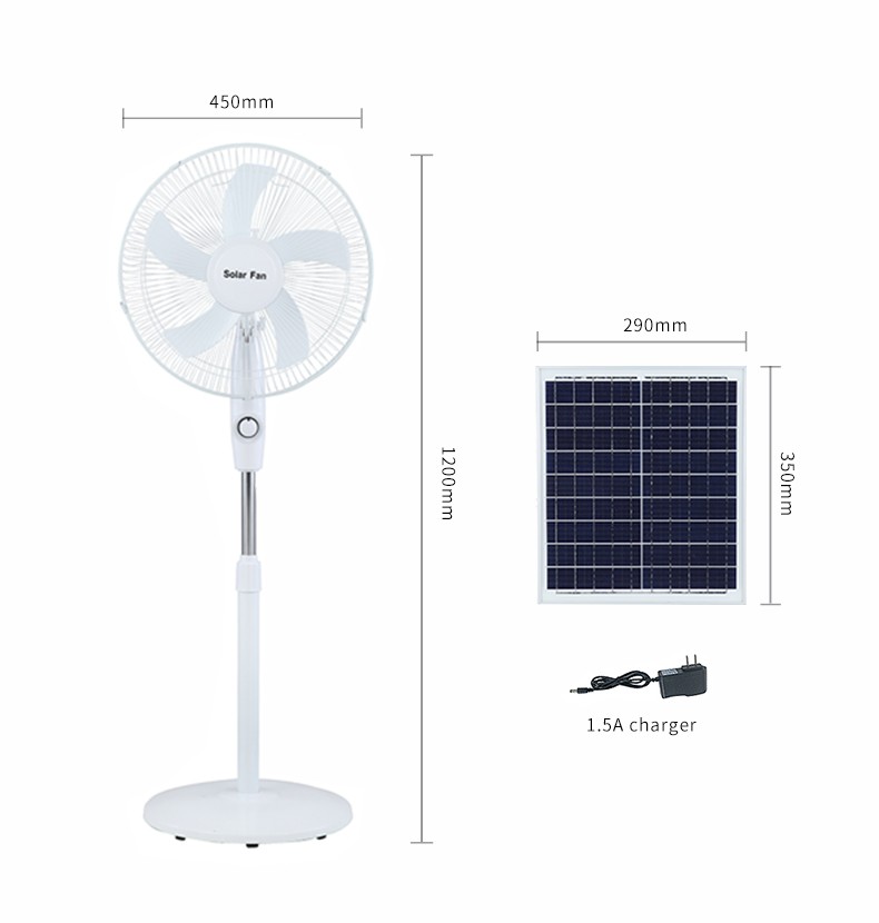 aires acondicionados y abanicos - Abanico solar recargable de pedestal 16 pulgadas con 3 velocidades SLP-1 0
