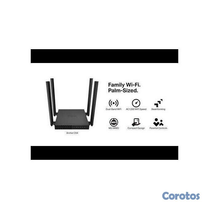 computadoras y laptops - ROUTER TP-LINK TL-ARCHER C54  AC1200,DUAL –BAND
867 Mbps+ 300 Mbps Rouste/ acces 3
