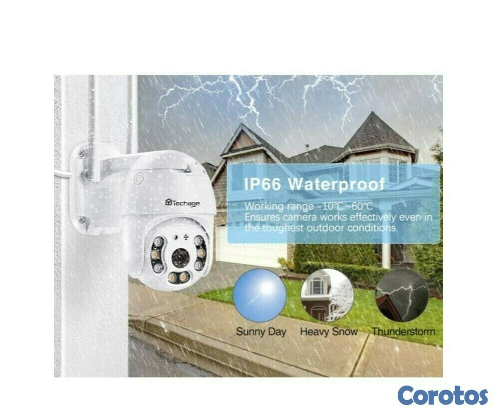 camaras y audio - Cámara wifi de exterior PTZ YOOSEE, gira 360 grados soporta sol y agua 4