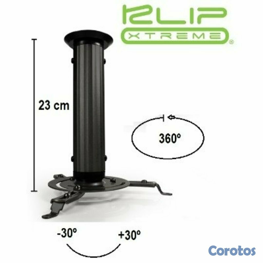 computadoras y laptops - SOPORTE PARA PROYECTOR KLIPX NEGRA DE TECHO 230MM, SOPORTA HASTA 10KG (22LBS)  1
