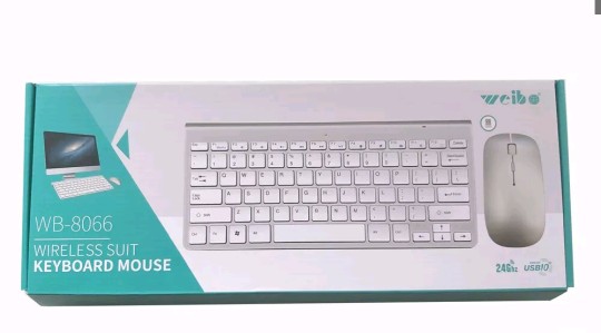 accesorios para electronica - Combo teclado y mouse inalámbrico Weibo WB-8066 7