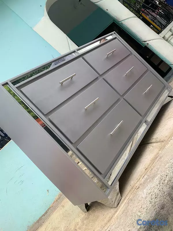muebles y colchones - Gavetero -comoda color gris moderna  1