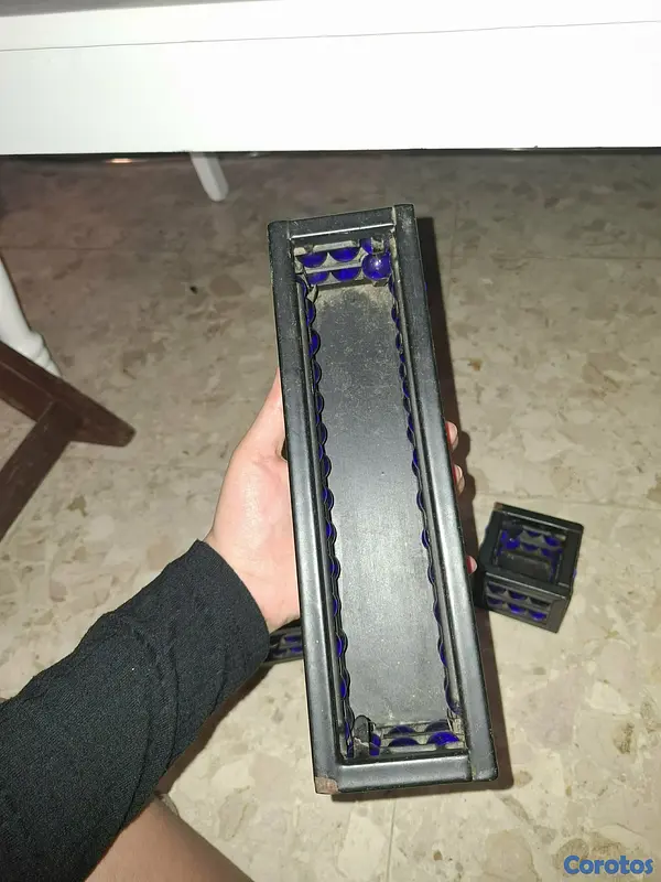 decoración y accesorios - 🔷✨ Set Decorativo de Metal y Esferas de Vidrio Azul 🏠 2