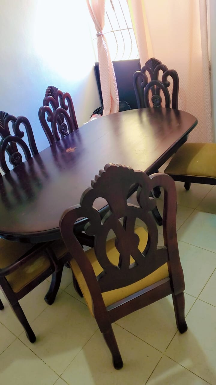 muebles y colchones - comedor 6 sillas en caoba 