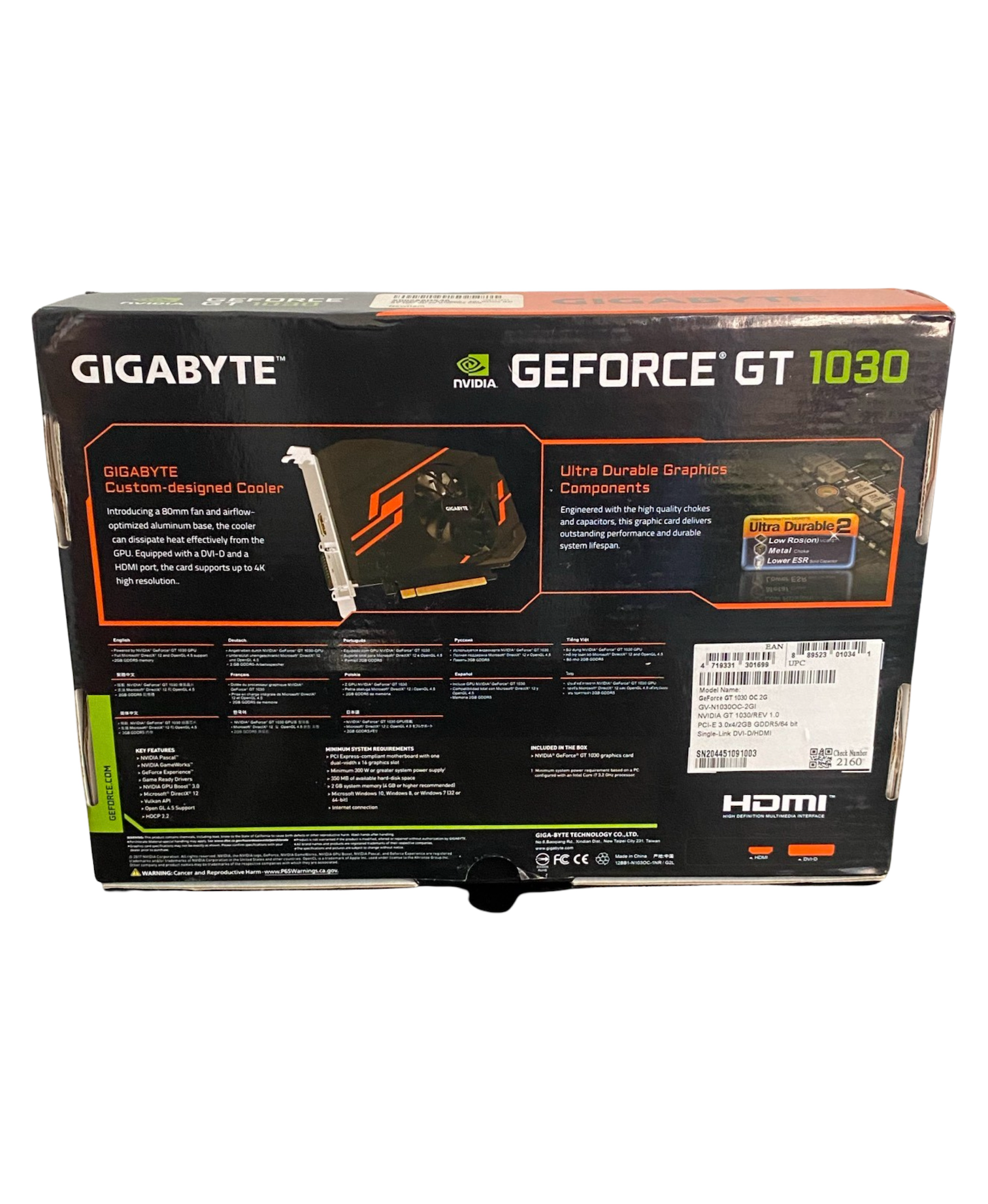 computadoras y laptops - GIGABYTE GeForce GT 1030 OC 2G 3
