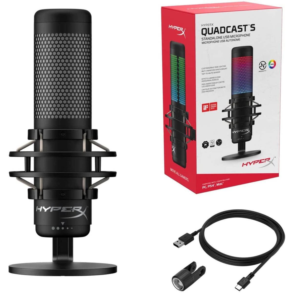 consolas y videojuegos - HyperX QuadCast S - Micrófono condensador USB RGB  2