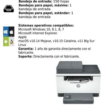 impresoras y scanners - MULTIFUNCTION HP LASERJET M236SDW- MONOCROMATICA MFP -  DUPLEX - WIRELESS  1