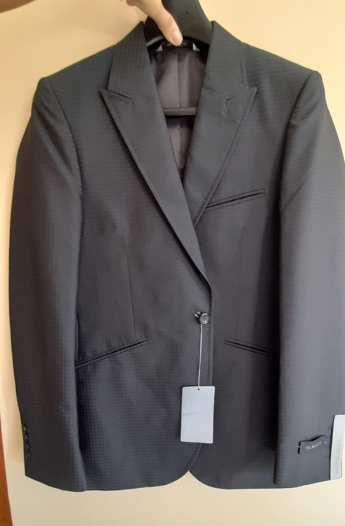 ropa para hombre - Traje Gris oscuro - Nuevo Talla 32R 2
