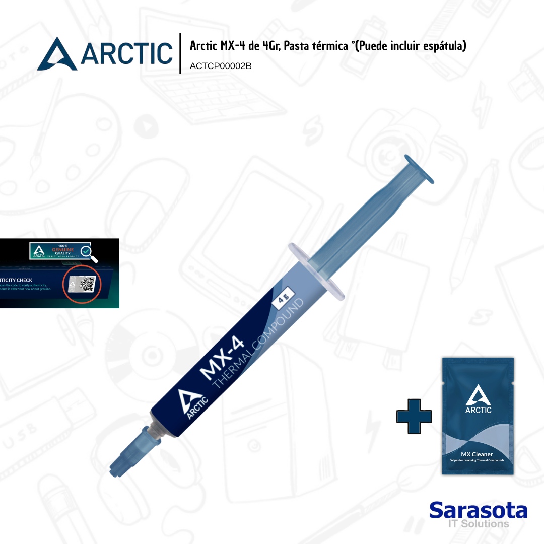 accesorios para electronica - Pasta térmica Arctic MX-4 de 4gr. mas regalo 