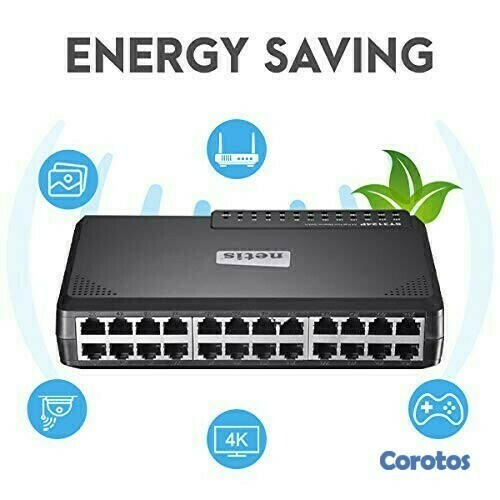 computadoras y laptops - SWITCH 24 PUERTOS NETIS ST3124P, NO ADMINISTRABLE, 24 PUERTOS 10/100MBPS. 1