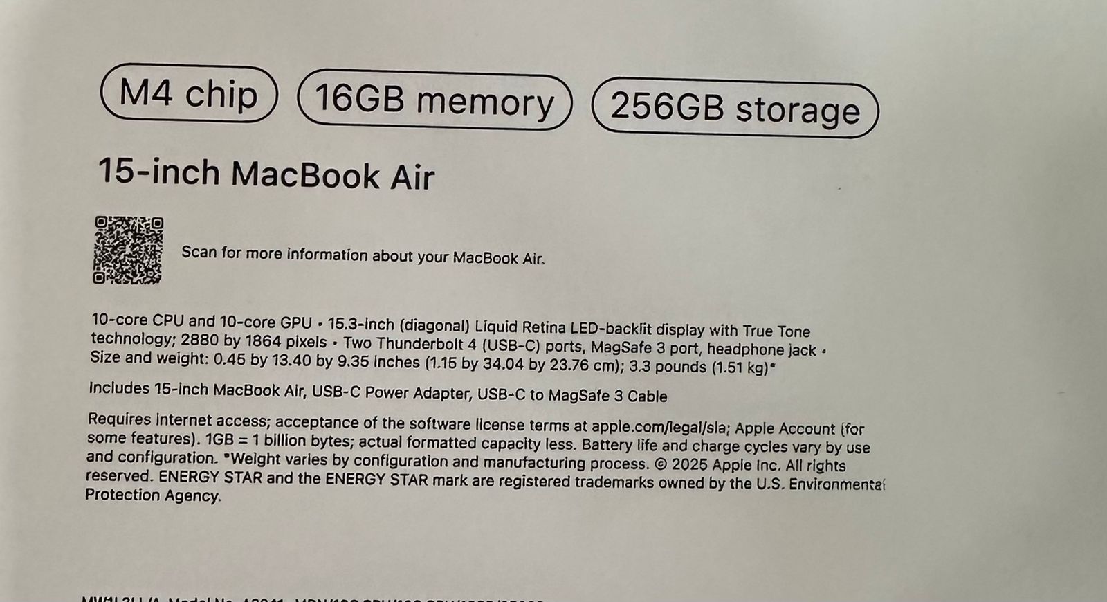 computadoras y laptops - MACBOOK AIR M4 256+16GB 15" NUEVA OPEN BOX 4