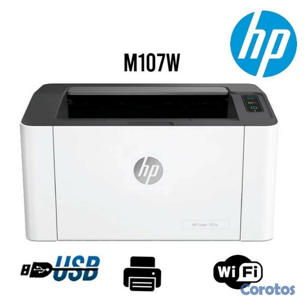 impresoras y scanners - IMPRESORA HP LASERJET 107W (4ZB78A)- WIRELESS PRINTER - Blanco y negro  1
