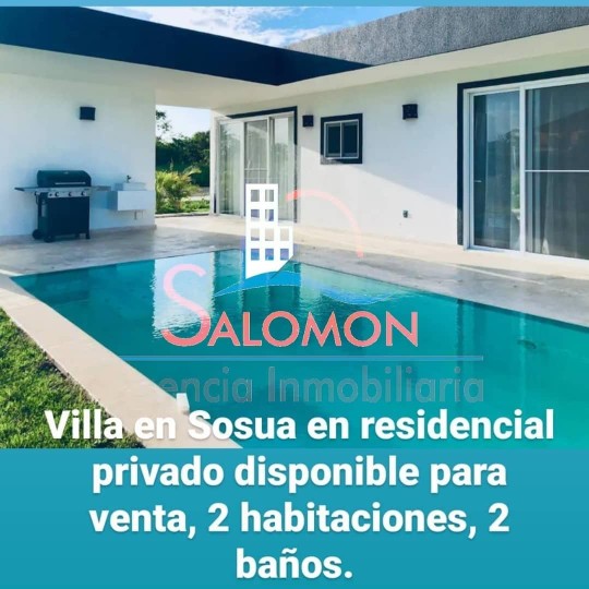 casas vacacionales y villas - Villa de 2 habitaciones residencial privado con playa y diferentes áreas comunes