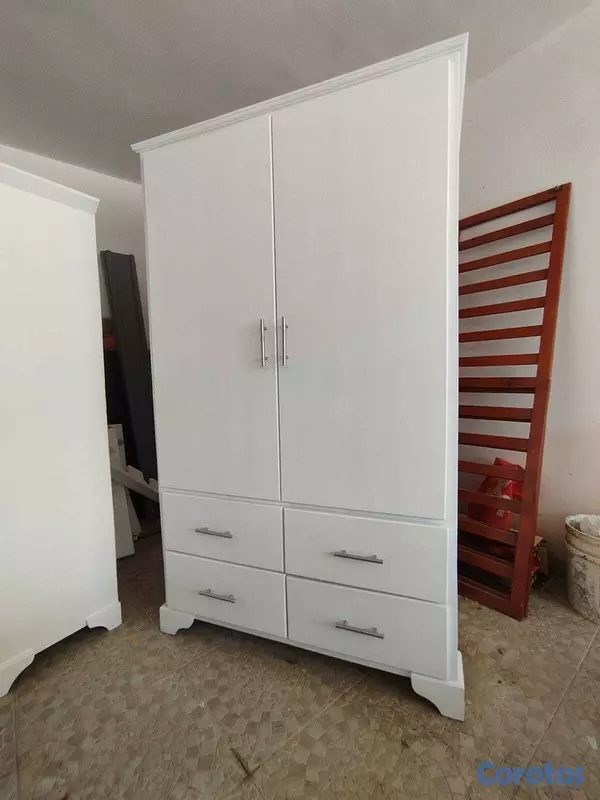 muebles y colchones - Closet de dos puertas blanco  3