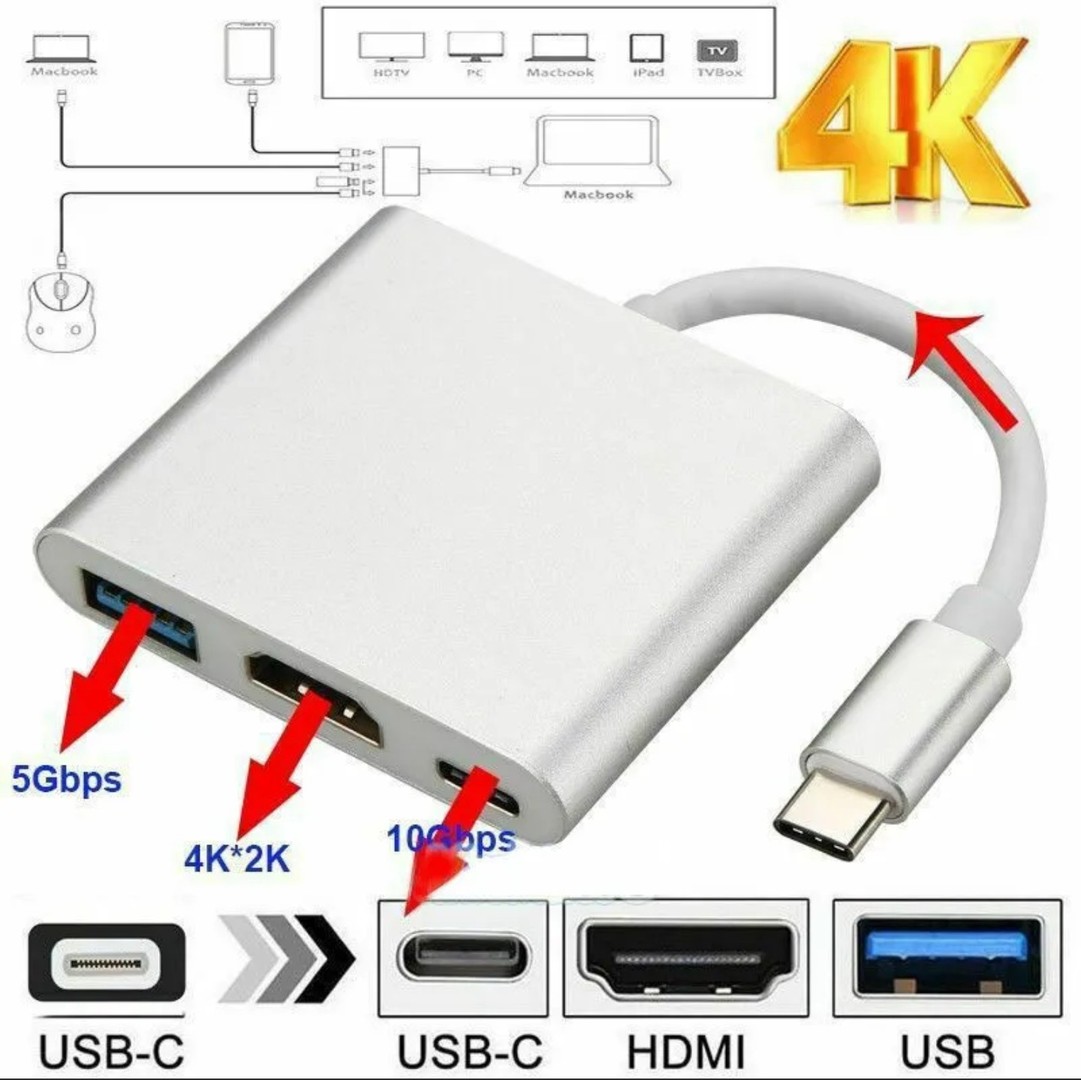accesorios para electronica - Adaptador USB C a HDMI 