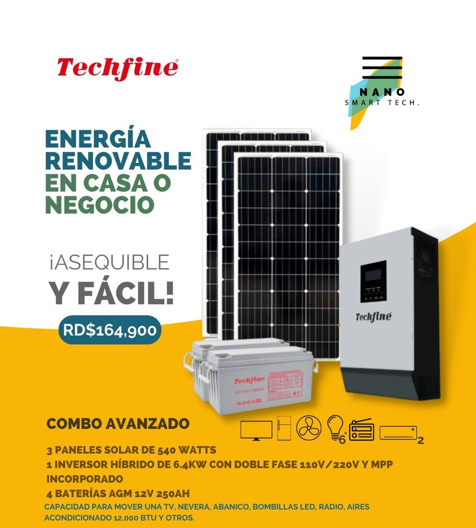 plantas e inversores - Sistema de paneles solares.