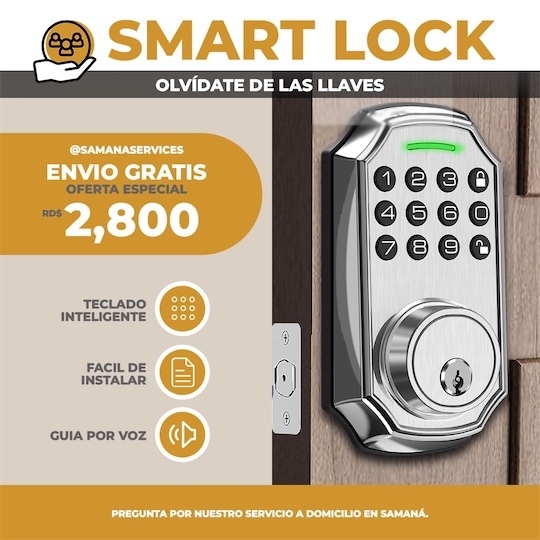 otros electronicos - Cerradura Inteligente de Códigos y Llaves - Smart Lock - Nueva de Caja