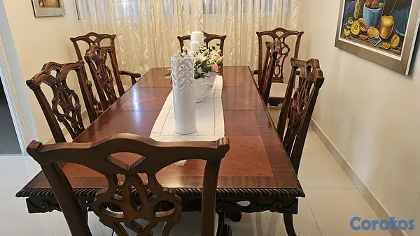 muebles y colchones - juego de comedor de 8 sillas 2