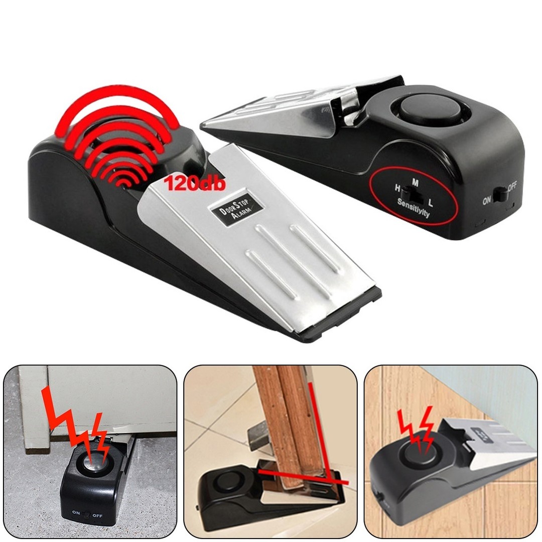 herramientas, jardines y exterior - Alarma de detención de puerta, ideal para seguridad en viajes,  4