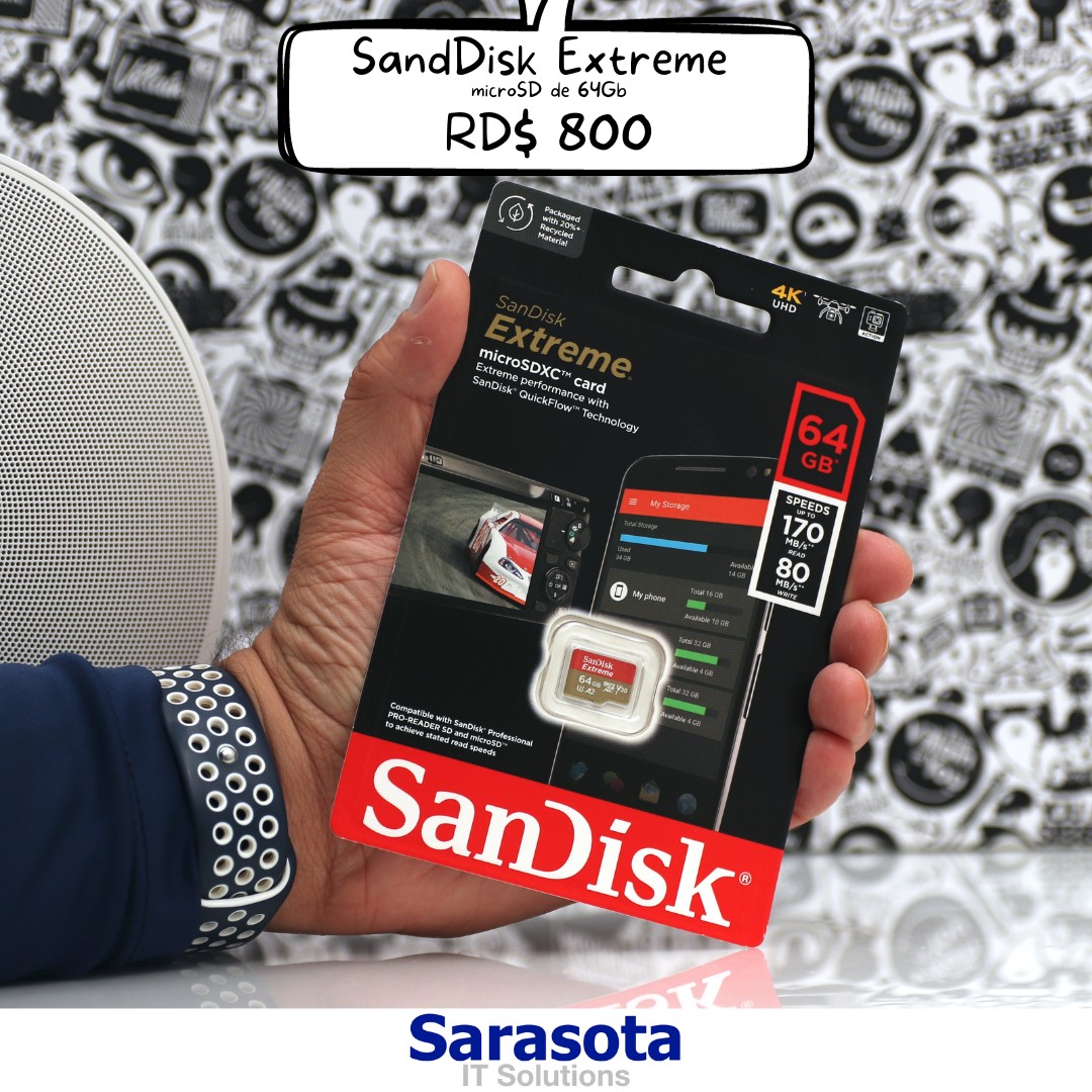 accesorios para electronica - MicroSD 64Gb SanDisk Extreme (170 MB/s) con adaptador