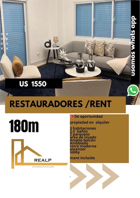 apartamentos - Apartamento restauradores amoblado  0