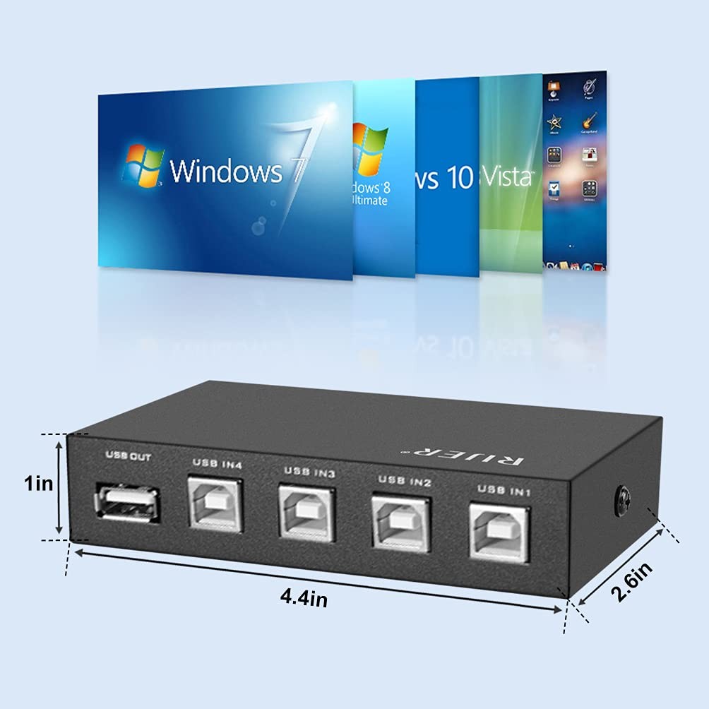 accesorios para electronica - Interruptor selector 4 puertos USB 2.0 - Switch USB 4